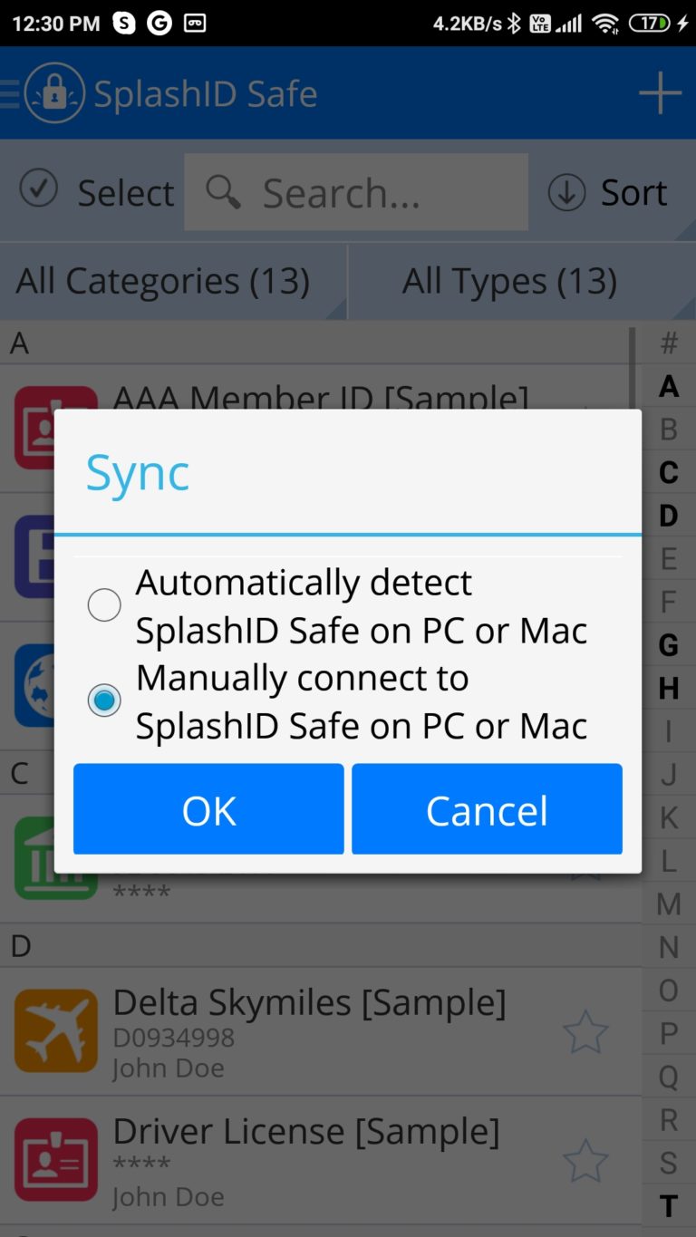 iphone cant find splashid safe